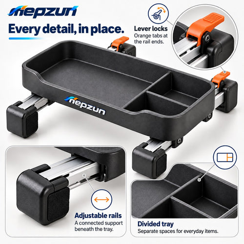 mepzun Adjustable Clamp-On Organizer Tray — product details