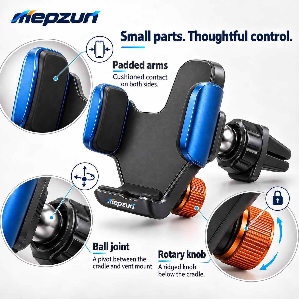mepzun Adjustable Clamp-Mount Phone Holder — product details
