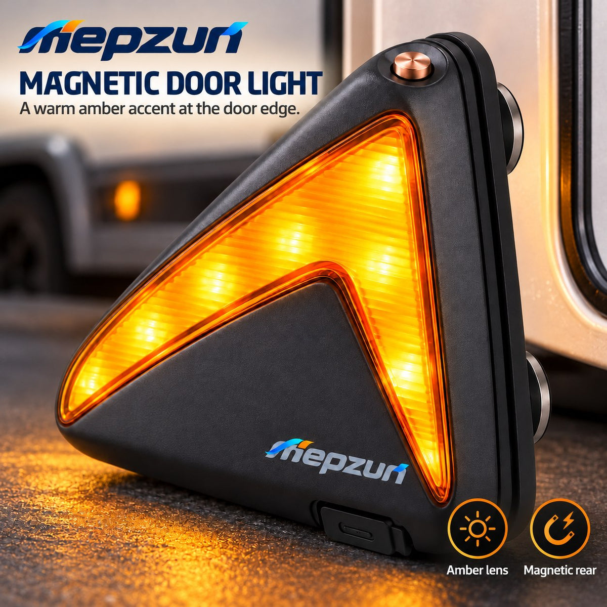 Amber Triangle LED Warning Light view 1