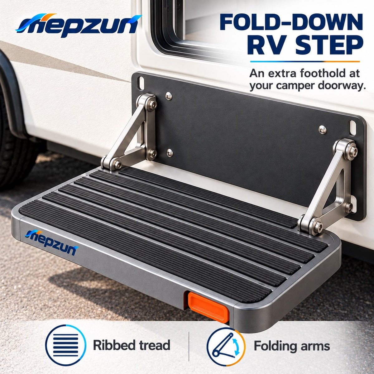 Wall-Mounted Folding Step Platform view 1