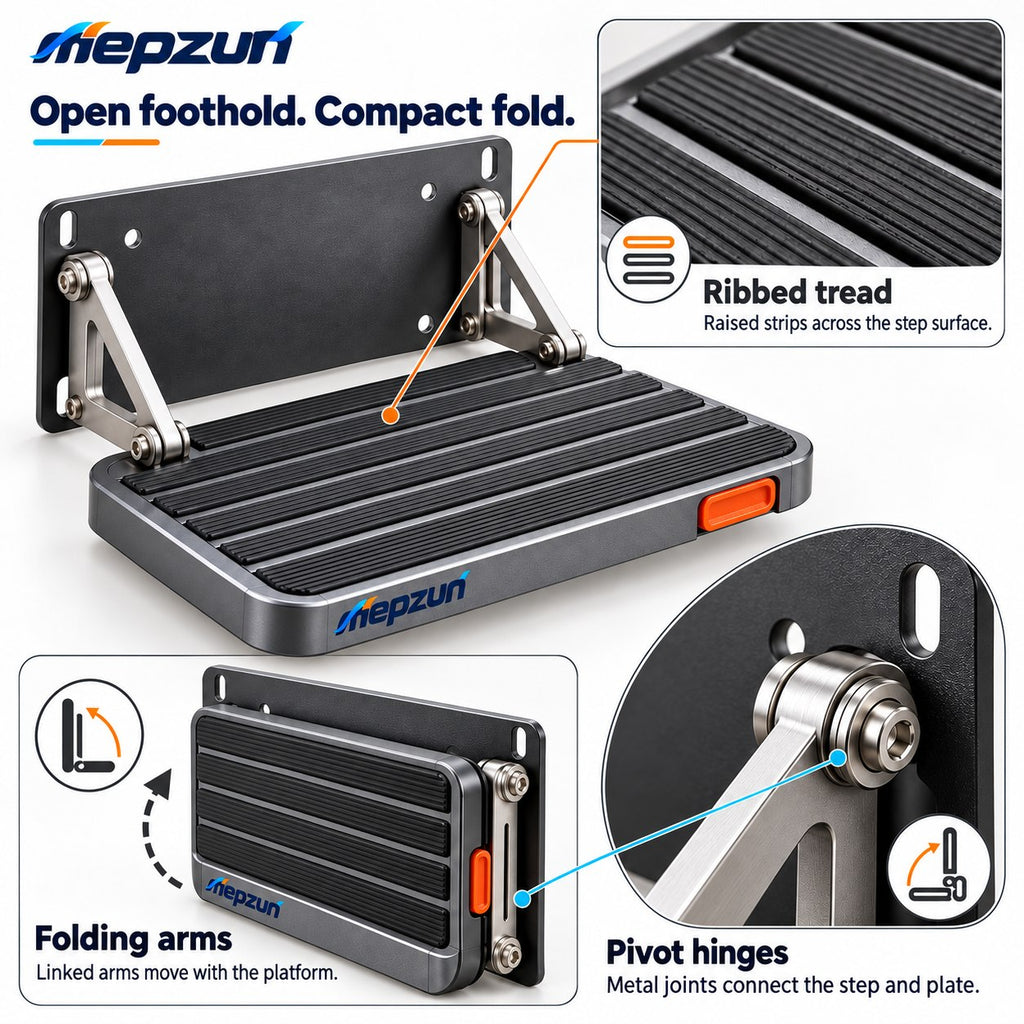 Wall-Mounted Folding Step Platform view 2