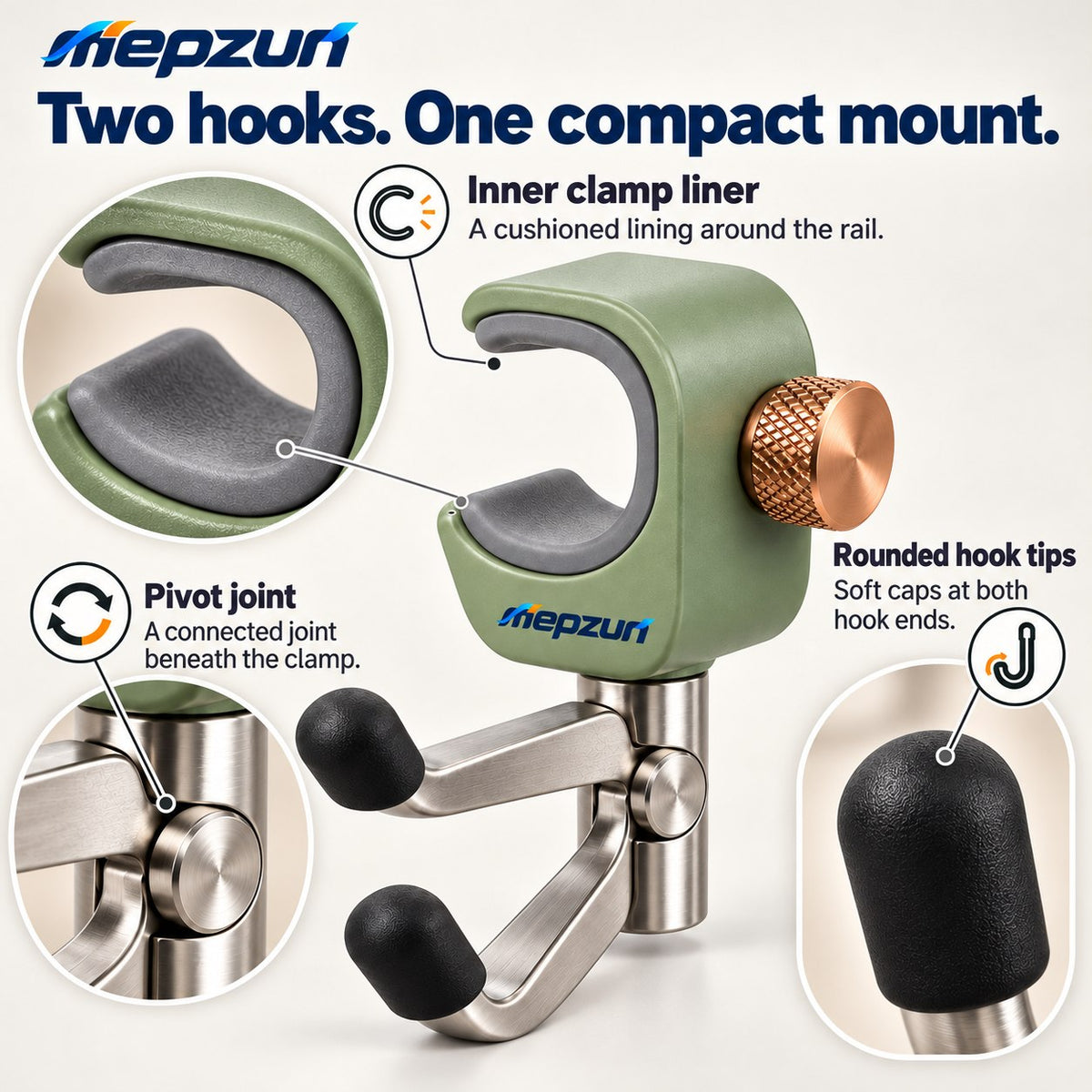 Clamp-On Dual Utility Hook - 2