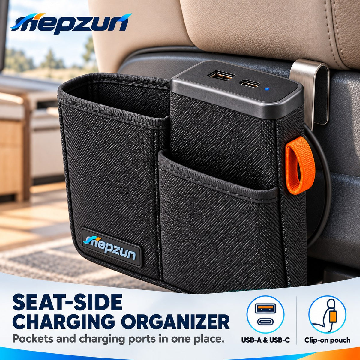Clip-On Organizer Pocket with Control Panel - 1